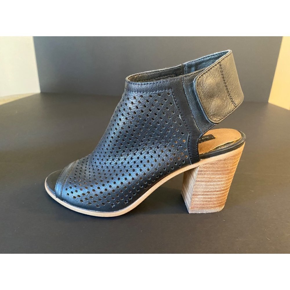 Steve Madden Leather Open Toe Booties, Size 7B